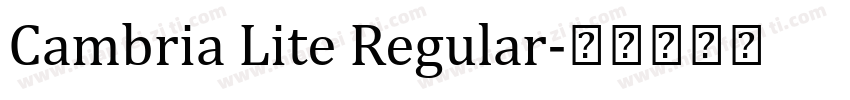 Cambria Lite Regular字体转换